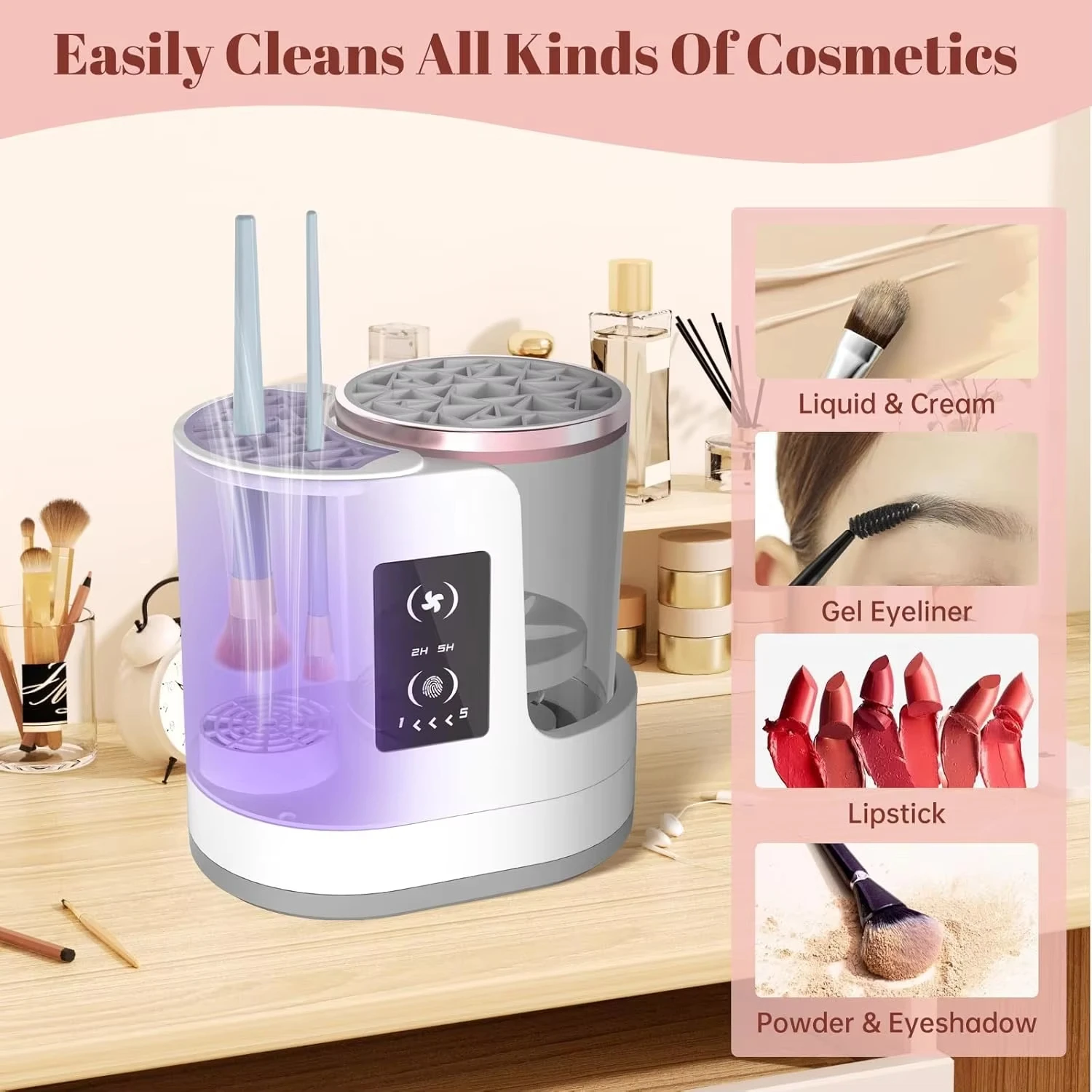 3 IN 1 Electric Makeup Brush Cleaner