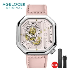 AGELOCER Women's Top Brand Square Mechanical Casual Fashion Dress Analog Ladies Luxury Watch Elegant Christmas Valentine