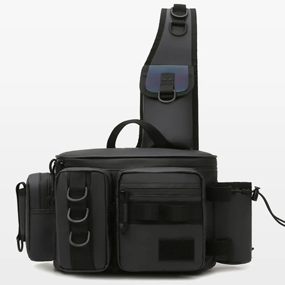 Outdoor Fishing Shoulder Messenger Bag Travel Sports Chest Bags Fish Gear Tablet Storage Waist Tactical Package Multiple Pockets