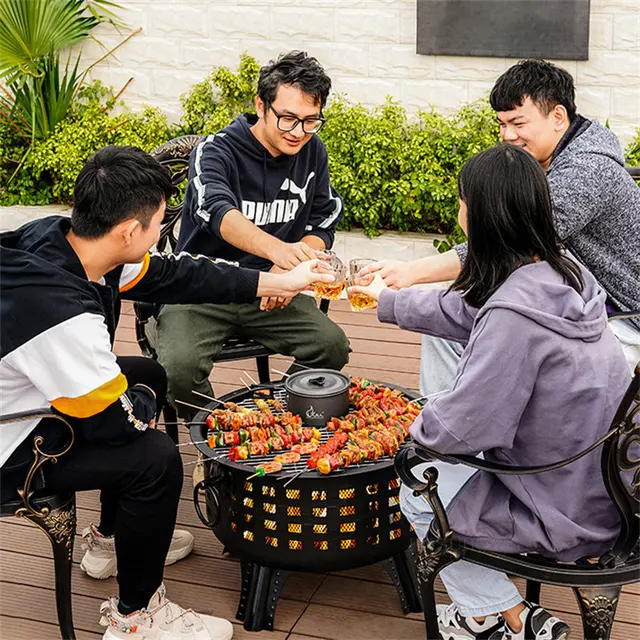 Háztartási Tűz Pit Terasz Bútorok Kültéri Brazier Füst Nélküli 25,5 Hüvelykes Kandalló Máglya Medence Kerti Udvar Grill - Image 4