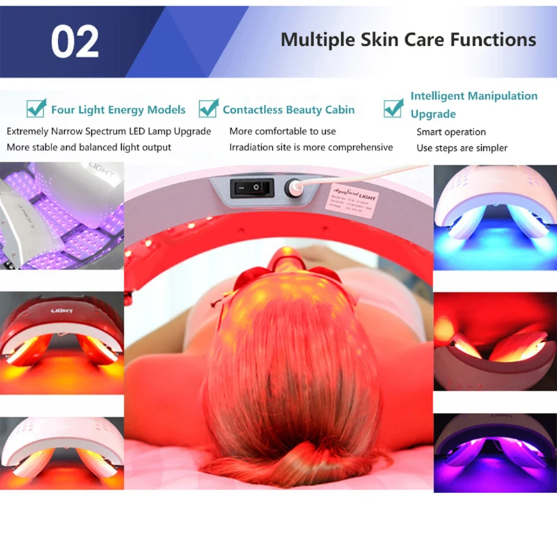 Led Mask 7 Colors Lamp Red Lights Therapy Skin Care Rejuvenation Wrinkle Remover Face Beauty Spa PDT Photon LED Facial Mask
