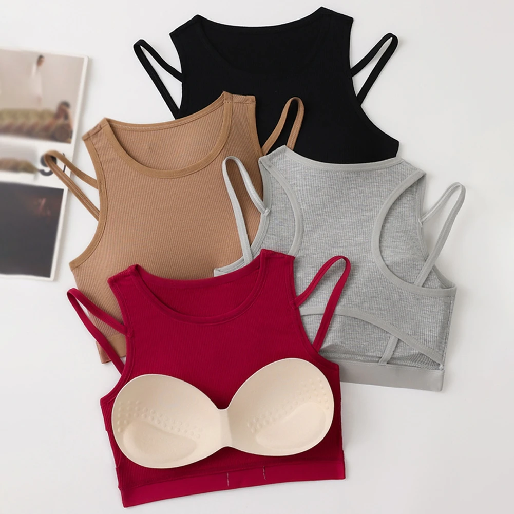 

Sports Bra Women Removable Pad Hollow Out Wire Free Yoga Bralette Brassiere Underwear Casual Beauty Back One Size