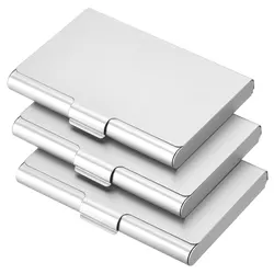 Multicolor Aluminum Business Card Holder - Sleek Metal Case Wallet (Silver Tone)