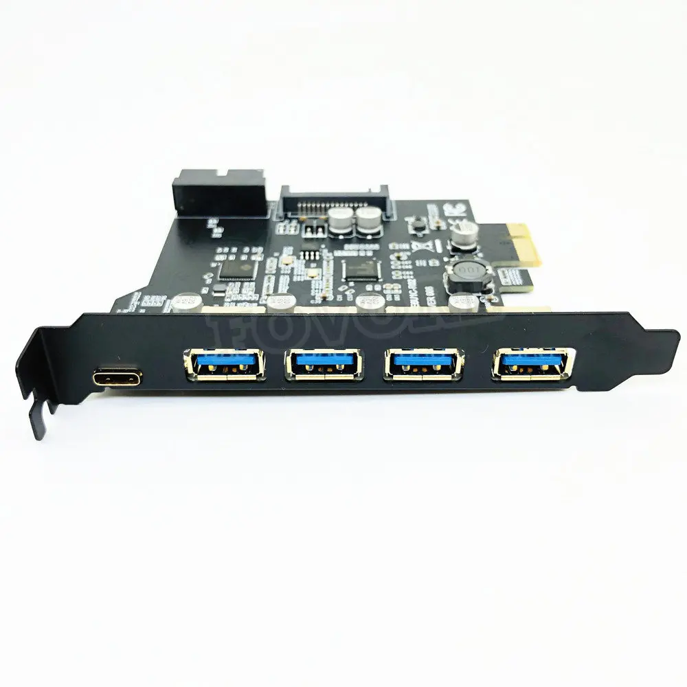PCI Express USB 3.0 확장 카드 어댑터, PCI-E USB 3.0 허브 컨트롤러, 15 핀 전원 공급 장치, USB3.1 C타입 PCIE 확장 카드