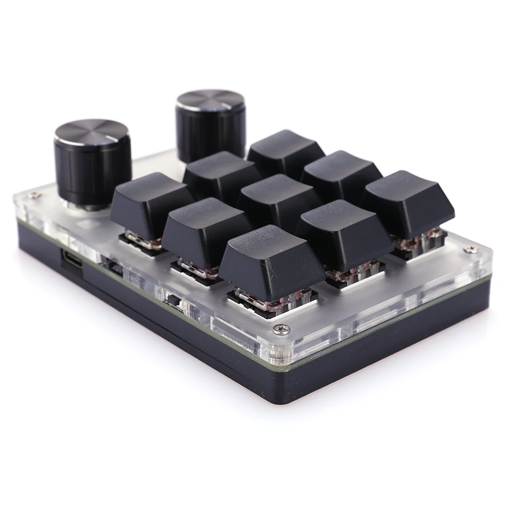 미니 키보드 12Key 2 노브 사용자 정의 Teclado 게이머 프로그래밍 가능한 키패드 DIY 핫 스왑 사용자 정의 기계 키보드 매크로 키패드