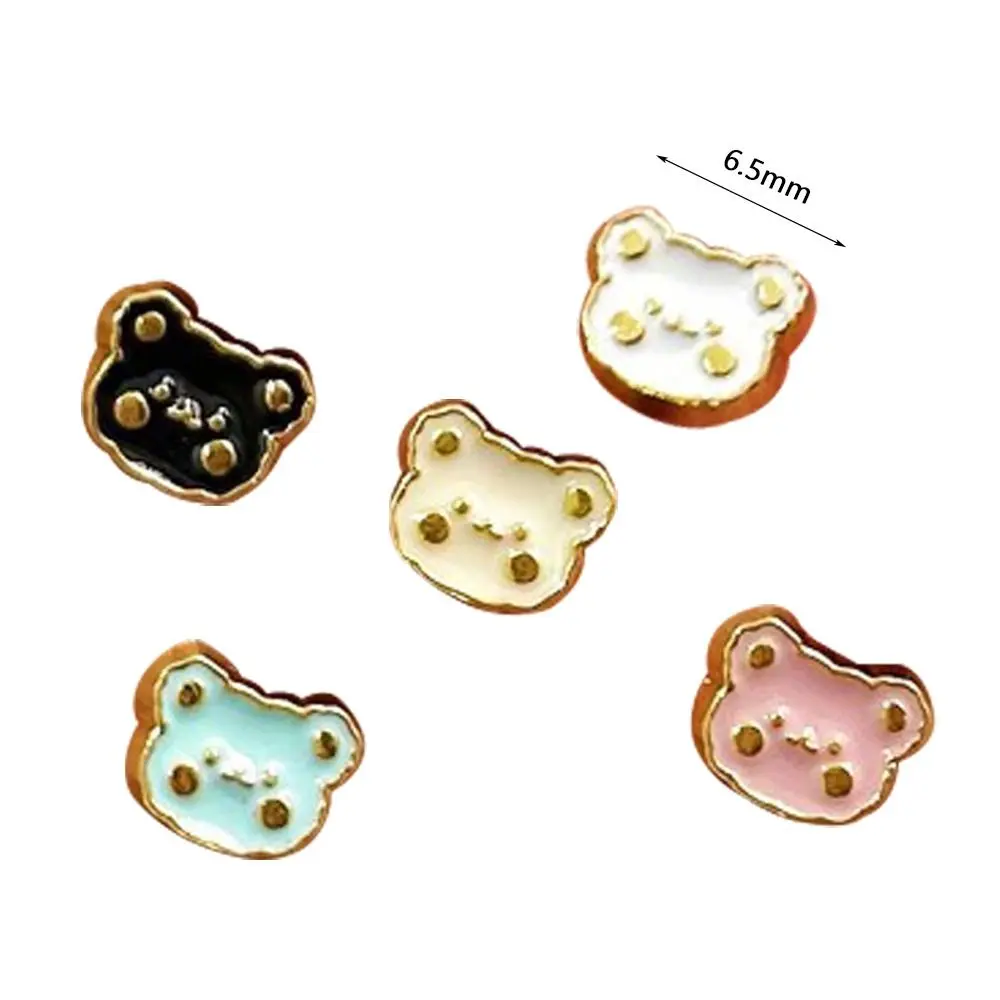 20pcs 6.5mm Bear Head Buttons Metal Mini Doll Coat Buckle Handmade DIY Buckles Accessories DIY Doll Clothes Accessories