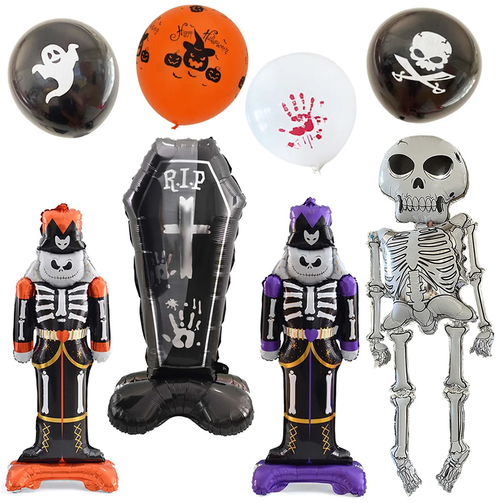 

Halloween Standing Foil Balloons RIP Tombstones Skeleton Soldier Balloon Monster Head Pumpkin Ghost Halloween Party Supplies Toy