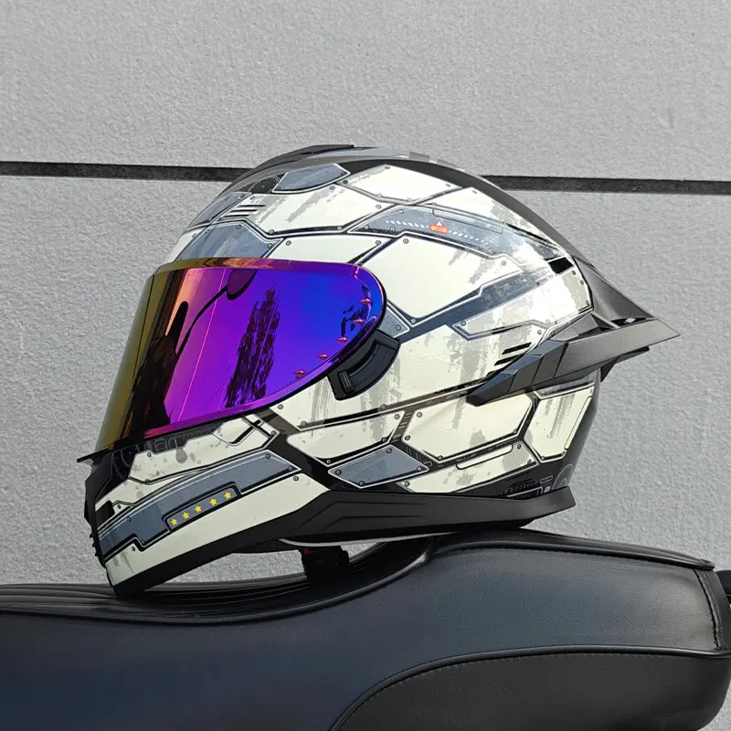 Motorcycle helmet, men's and women's dual lens full face helmet, motorcycle sports car, all season full face helmet