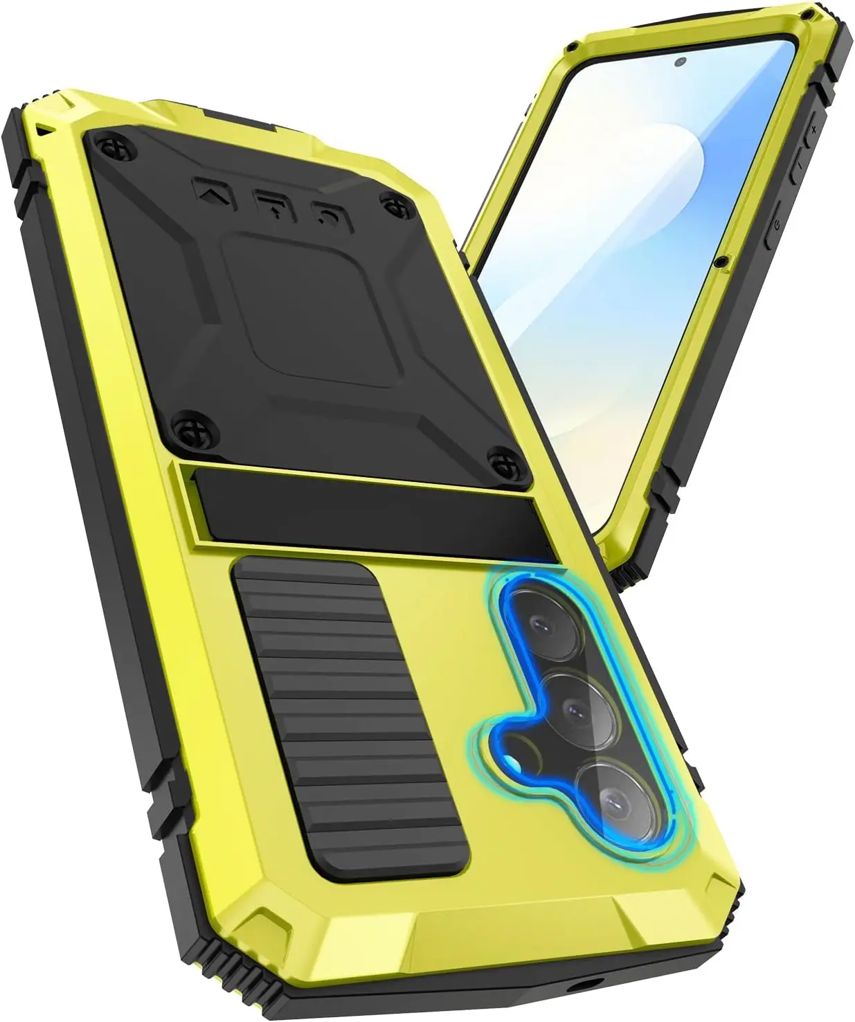 Metal Heavy Duty Shockproof Case with Metallic Bumper and Screen Protector