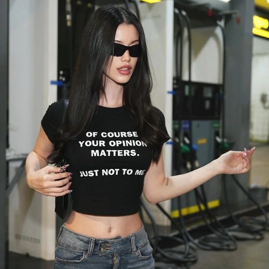 Le Donne Ritagliate Top Goth Clothes Of Course Your Items Just Not To Me Summer Fashion O Neck Graphic Tee Magliette Femminili