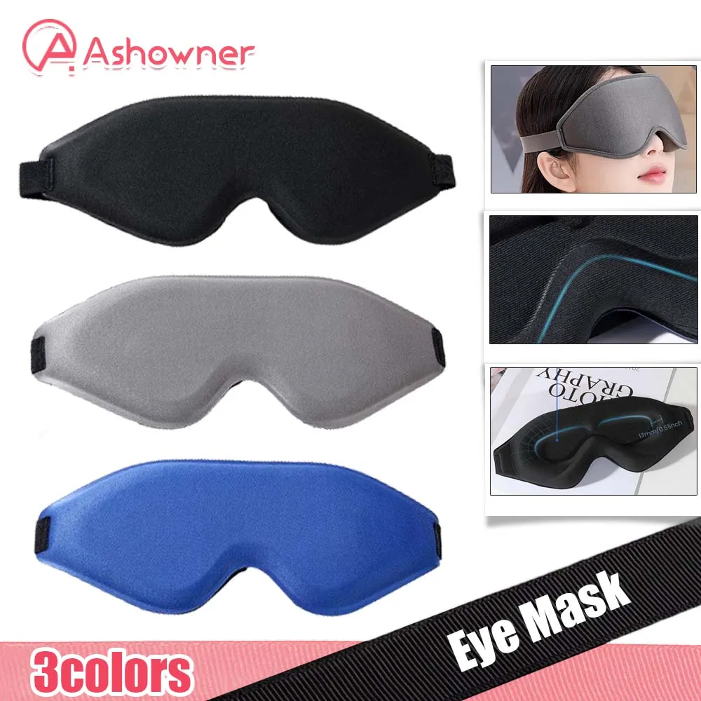 3D Sleep Mask Blindfold Sleeping Aid Eye Mask Soft Memory Foam Face Mask Eyeshade 99% Blockout Light Slaapmasker Eye Cover Patch