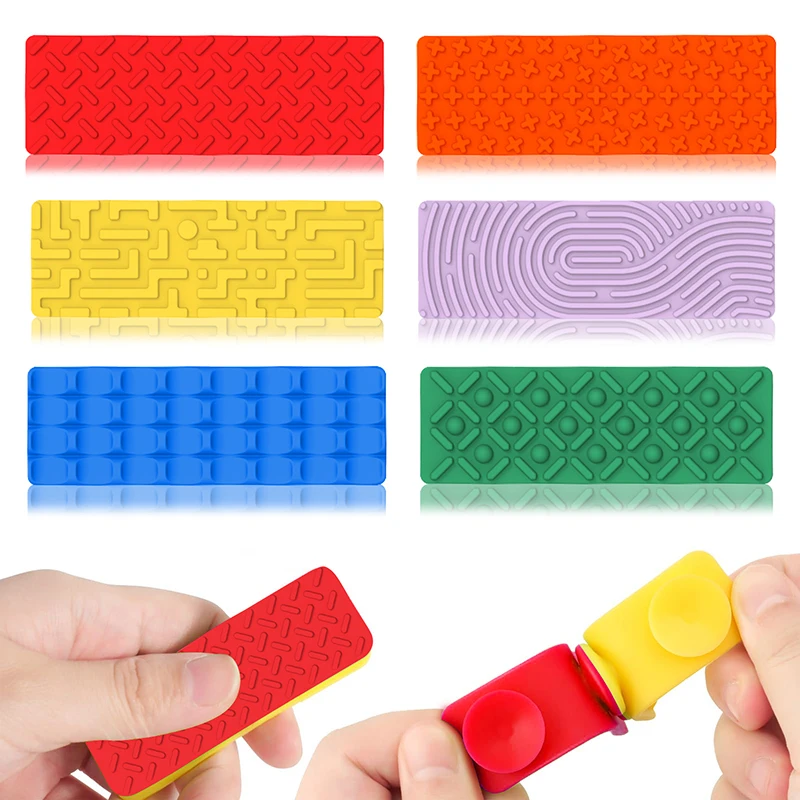 Silicone Textured Sensory Fidget Toy Autism Kid Calming Fidget Stress Toy Adult Anxiety Stress Relief Fingertip Sensory Desk