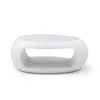 39.37'' Oval Fiberglass Coffee Table for Living Room in White 2