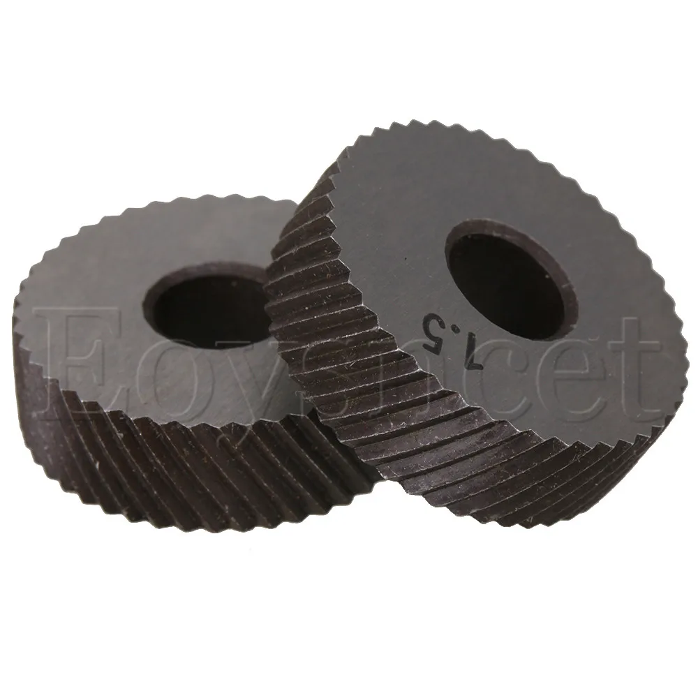 2pcs High Speed Steel Diagonal Coarse 1.5mm Pitch Linear Knurling Wheel