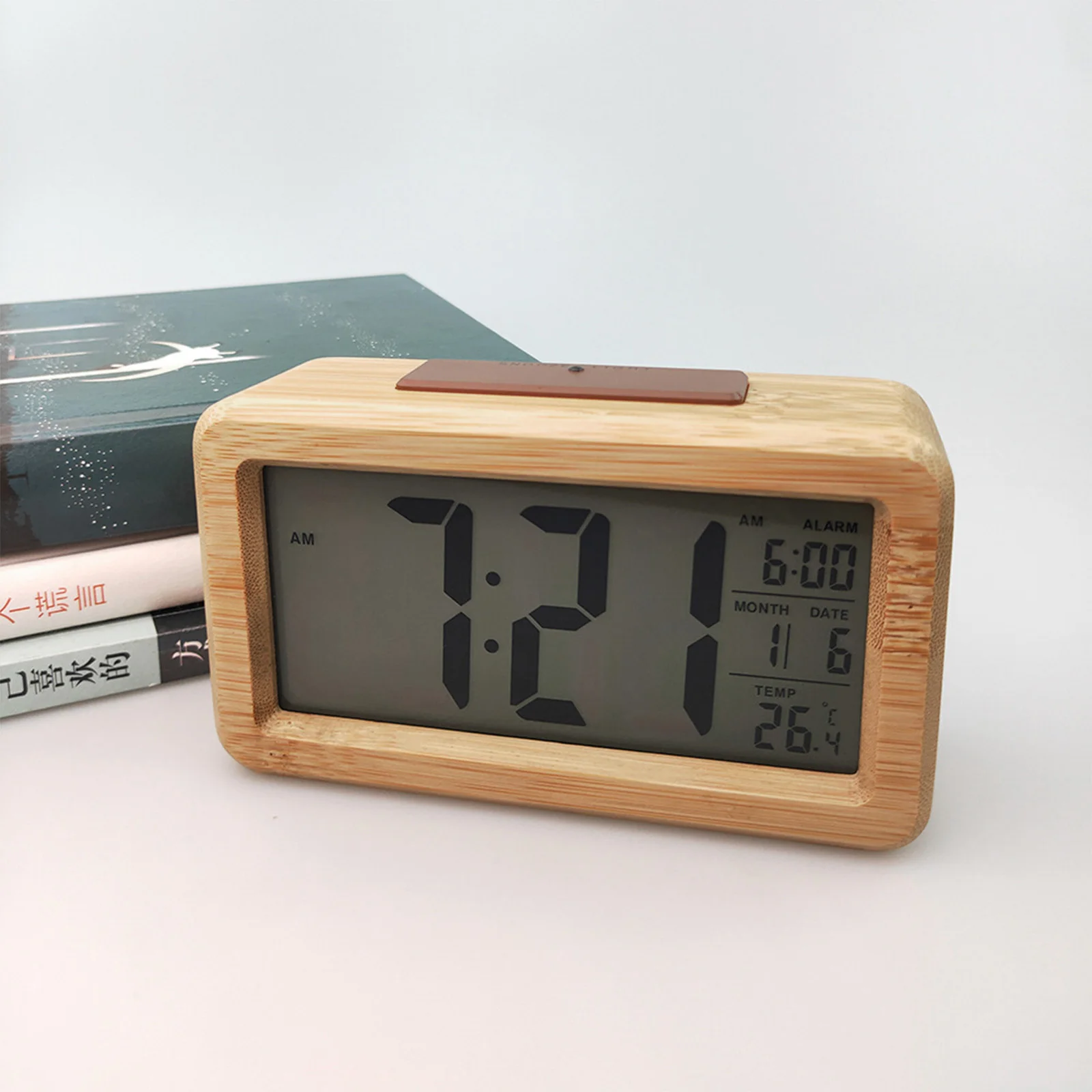 Wooden Alarm Clock Sensor Digital Backlight Time Display Electronic Clocks for Household Bedroom Ornaments 2