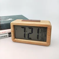 Wooden Alarm Clock Sensor Digital Backlight Time Display Electronic Clocks for Household Bedroom Ornaments 2