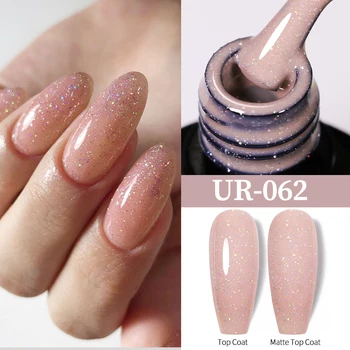 UR SUGAR 7.5ml Glitter Smalto per unghie Gel Estate Laser Argento Nude Paillettes Manicure Semi Permanente Soak Off Nail Art Gel Smalto 1