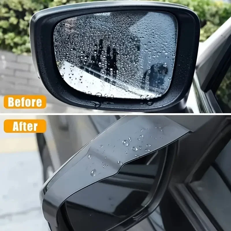 1Pair Air Drying Style Universal Car Rear View Mirror Rain Cover Sun Visor Eyebrow Auto Protection Side View Mirror Rain Guard