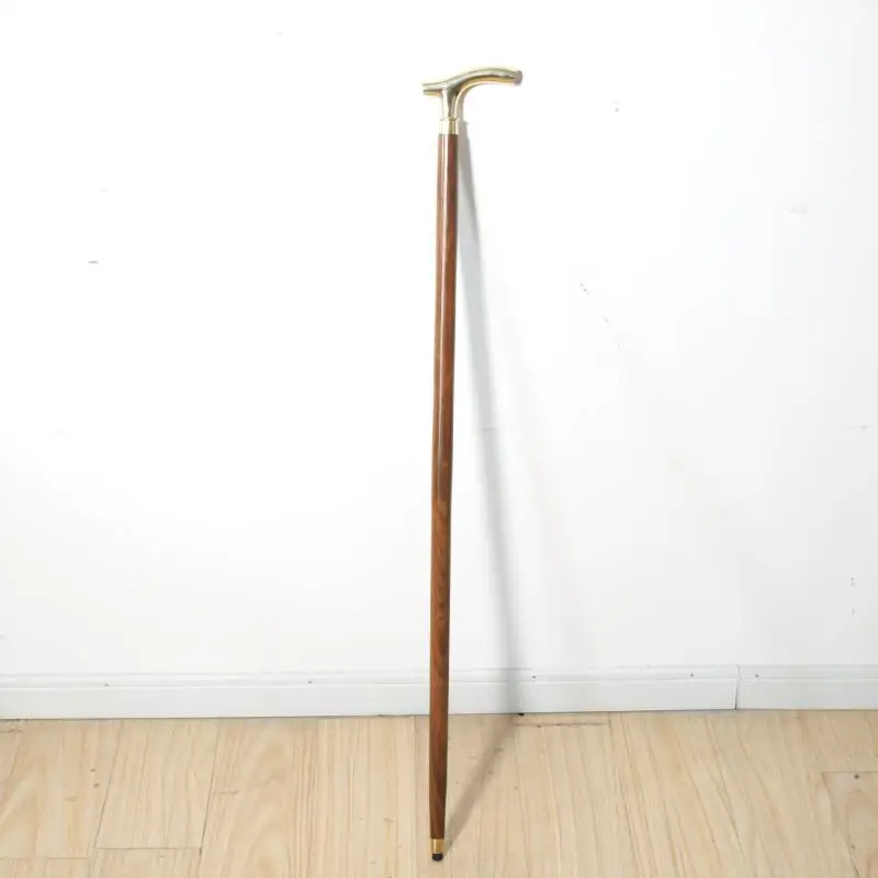 Indian Antique Antique Solid Wood Brass Crutches Civilized Staff