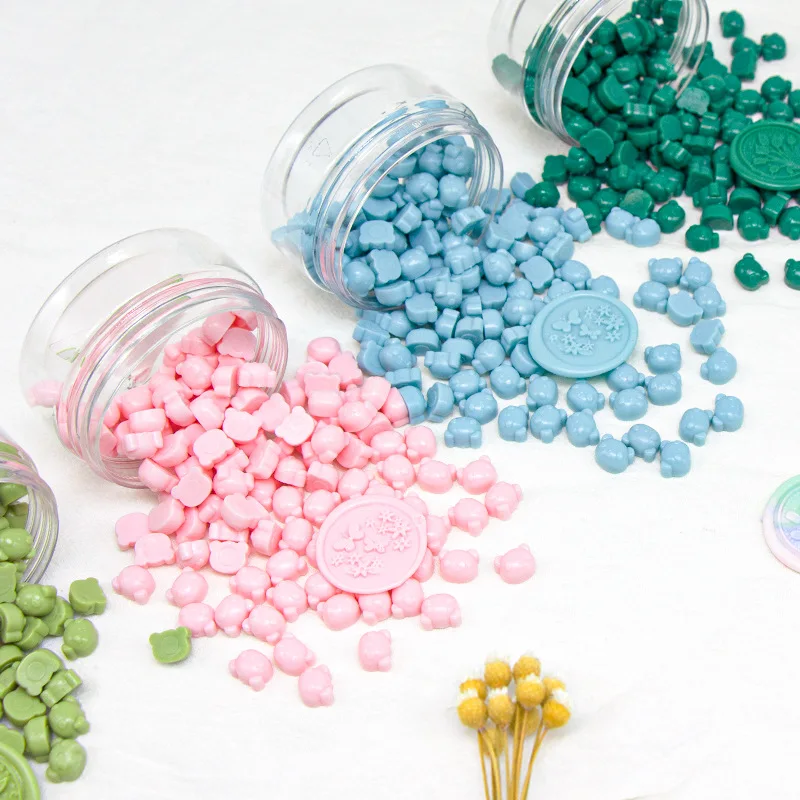 500G Makaron Color Big Grain Bear Head Fire Paint Wax Grain Seal Invito A Nozze Sigillatura Della Busta