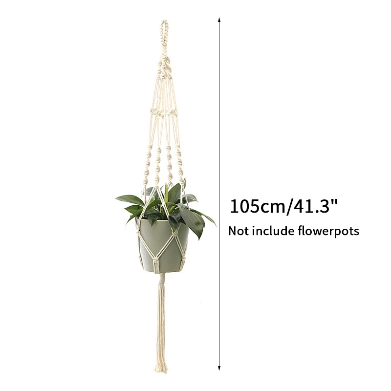 Vintage Macrame Hanging Baskets Cotton Handmade Flowerpot Net Plant Hanger Holder Hanging Flowerpot Basket Pots Holder ceramic pots for indoor plants Flower Pots & Planters