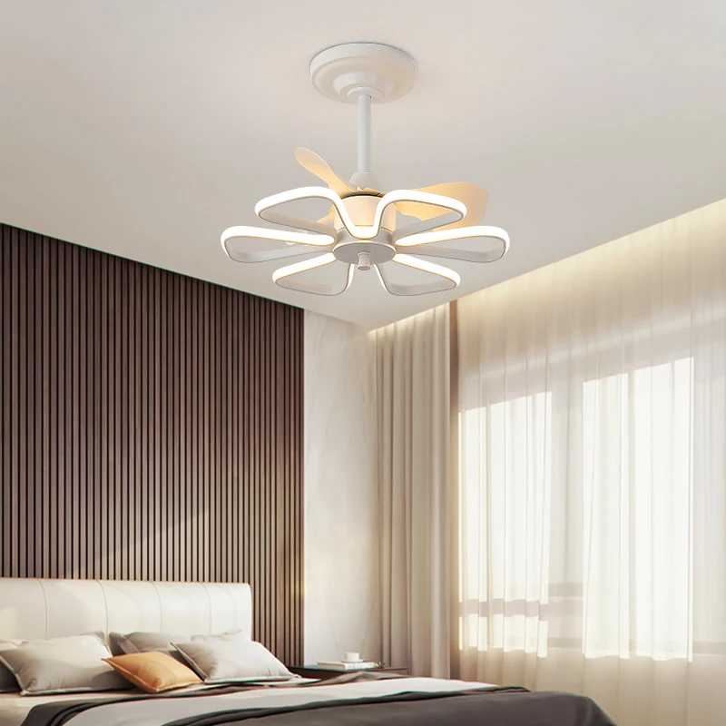 Modern ceiling lamps bedroom folding Ceiling fan ceiling fan with led light and control lamp for living room lighting