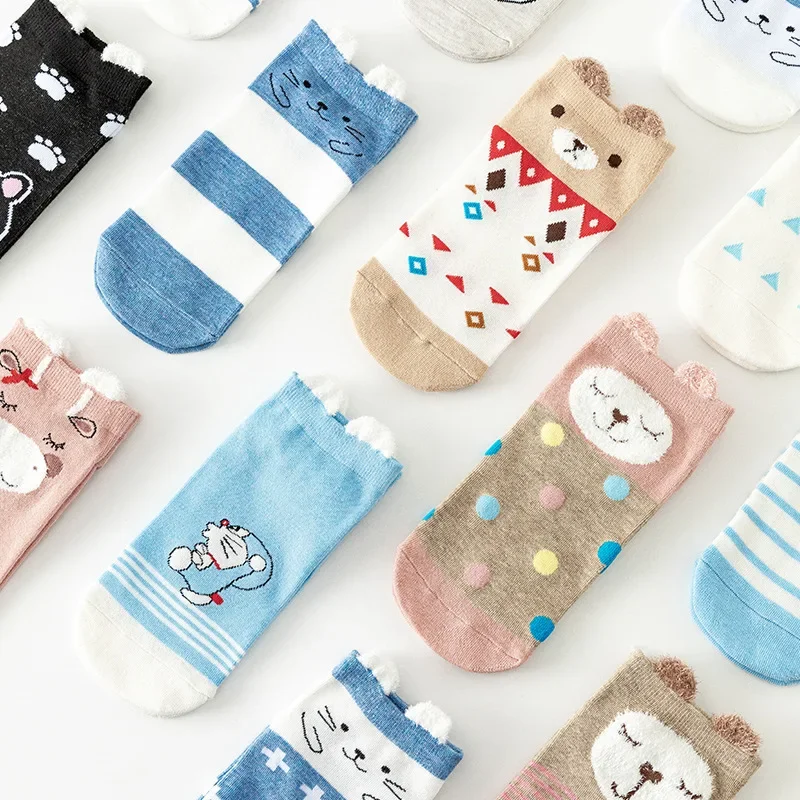 

New Funny Cartoon Animation Disney Princess Mickey Mouse Winnie Bear Tigger Animal Socks Happy Carding Casual Ankle Socks