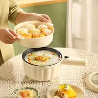 Multicooker 8-Inch Electric Hot Pot 2L,Non-Stick Frying Pan,Cooking Pots Breakfast Machine for Egg/Ramen/Steak/Rice/Soup,220V 2