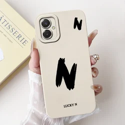 Luxury Floral Crown Silicone Shockproof Bumper Phone Case with A - Z Letter Personalization for Samsung A07 4G (TYbai - 10N)