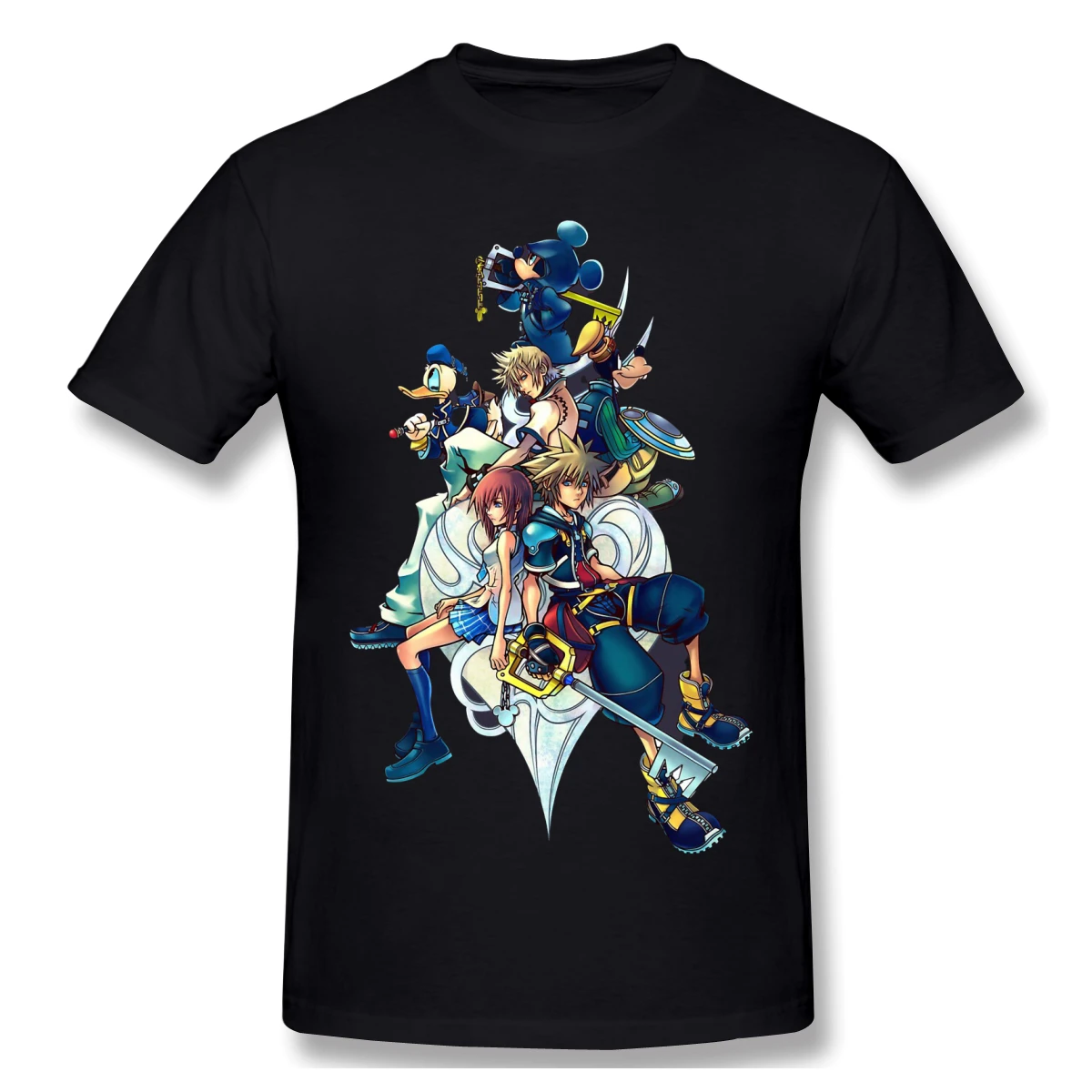 T-Shirt Per Uomo Kingdom Hearts 2 - Characters Cover 100% Cotton Kingdom Hearts T Shirt Anime Funny Harajuku Streetwear