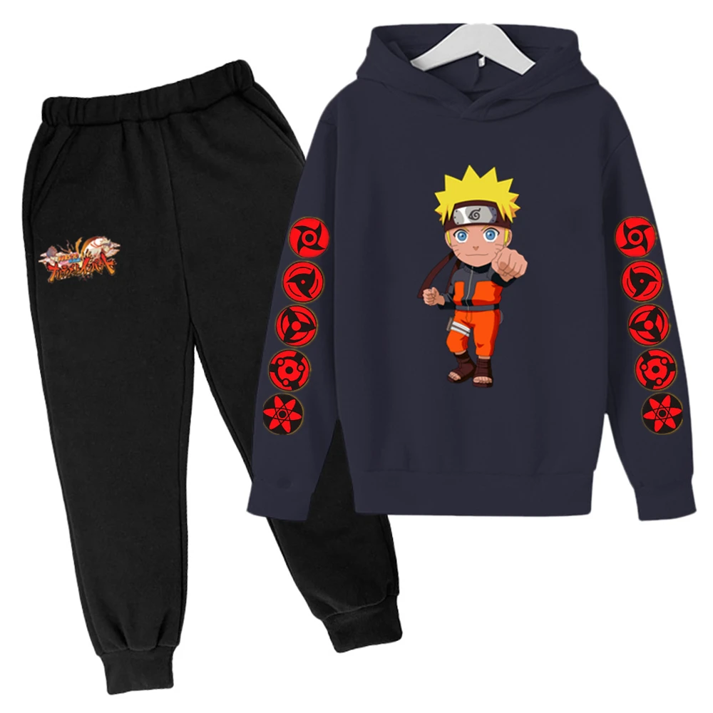 angel baby suit Narutos Brand Boys Clothing Children Kakashi 4-14Years Clothes Cartoon Kids Boy Clothing Set Hoodies+Long Pants Cotton 2021 нару kid suits