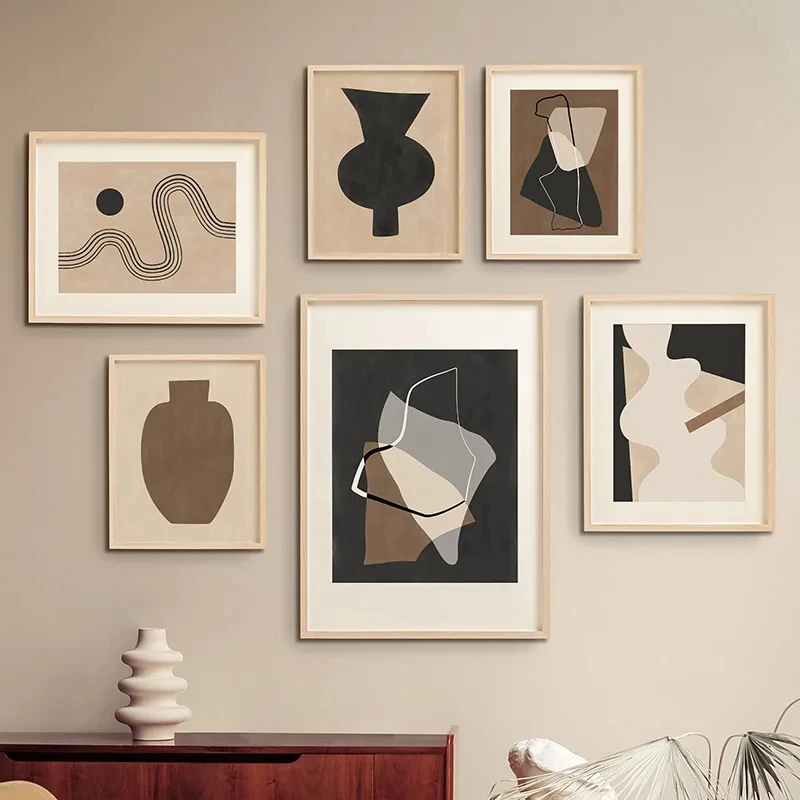 

Abstract Vintage Nordic Posters And Prints Line Geometric Canvas Painting Modern Wall Art Living Indoor Room Home Decoration