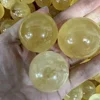 Wholesale Cheap Price Polished Natural Crystal Healing Stones Yellow Honey Calcite Ball 6