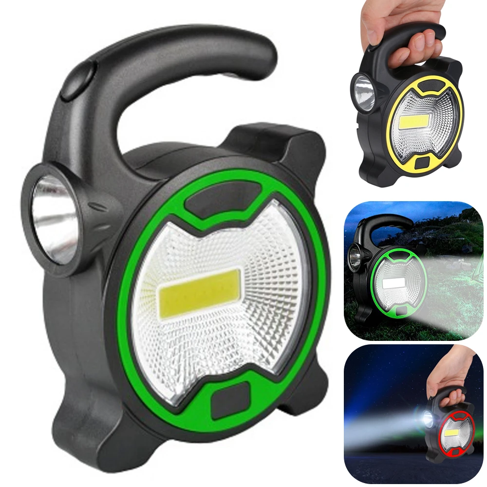 Battery Powered Portable COB LED Work Light Handheld Lantern Flashlight Outdoor Tent Camping Lights with Handle (without Battery) camping light,portable flashlight,portable lanterns,camping lamp,camping lantern