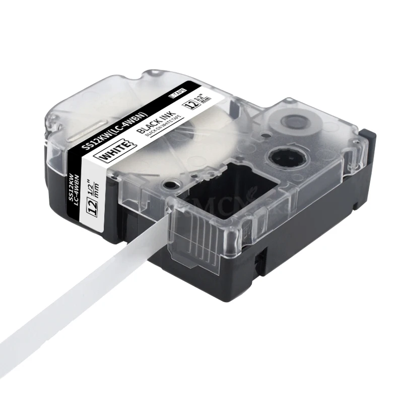 Label tape 1PC SS12KW 12mm Label Tape Compatible Epson LabelWorks Lw400 LK4WBN LC-4WBN LC 4WBN9 SS12KW 9mm Cartridge LW-300