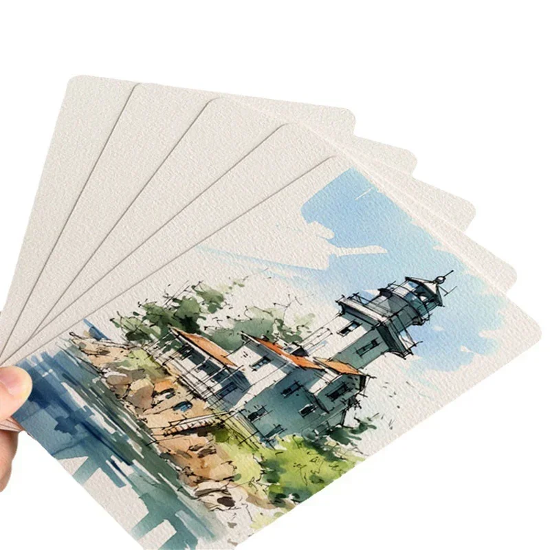 Square/Round Watercolor Paper 300g 25 Sheets Professional Water Color Paper Postcard for Painting School Supplies images - 6