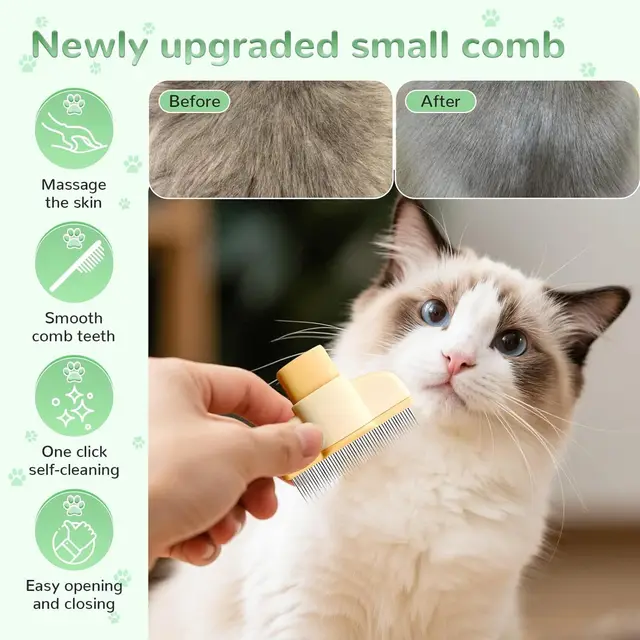 1/2PCS Pet Brush Dog Cat Fur Flash Brush for Long Short Hair Self-Cleaning Pet Comb for Removes Knots and Loose Hair Animal Comb 2