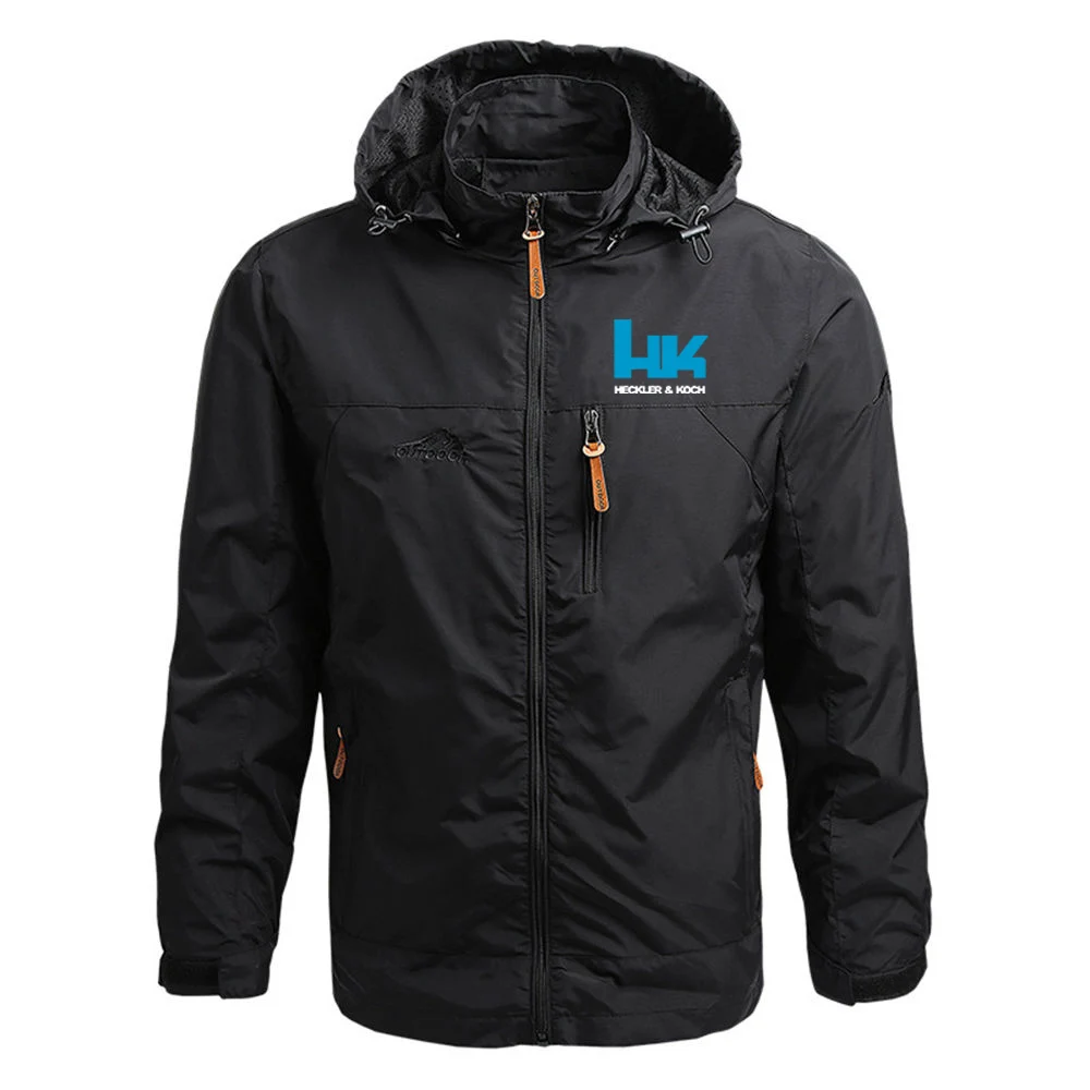 Windproof Hoodie Coat Man Graphic Slim Fashion Jacket