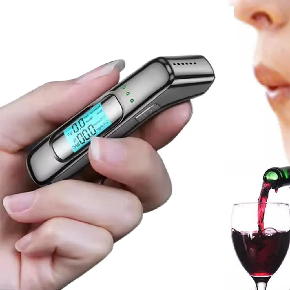 Breathalyzer Professional-Grade Accuracy Personal Alcohol with Portable Display LCD USB Tester Breathalyzer Alcohol C2R0