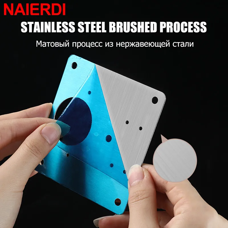 NAIERDI Stainless Steel Hinge Repair Plate Furniture Cabinet Door Panel Connection Plastic Repair Plate Hardware Accessories images - 6