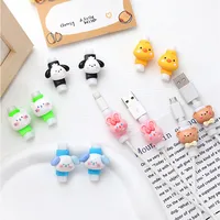 2pcs/set Kawaii Cable Protector Creative Lovely Cartoon Animal Charging Cable Earphone Cable Usb Winder Wire Cord Organizer 1