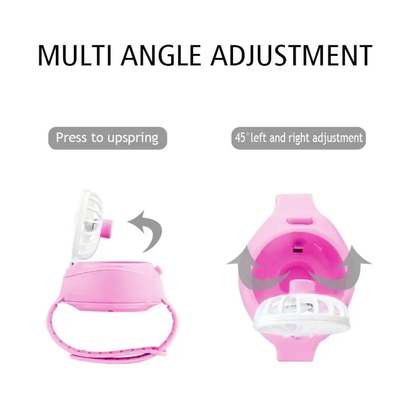 Watch Shape Fan Portable Wrist Strap Mini Watch Hand Held Fan USB Charging Small Rechargeable Fans Kid&rsquo;s Festival Birthday Gift
