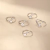 CANNER Love Heart-shape 6mm Zircon 925 Sterling Silver Ring For Women Ins Geometric Zircon Ring Fine Jewerly Wedding Party Gift 4