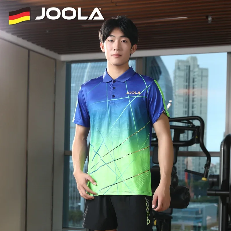 JOOLA professional table tennis uniform short sleeved men's and women's sports T-shirt moisture wicking competition gold plating