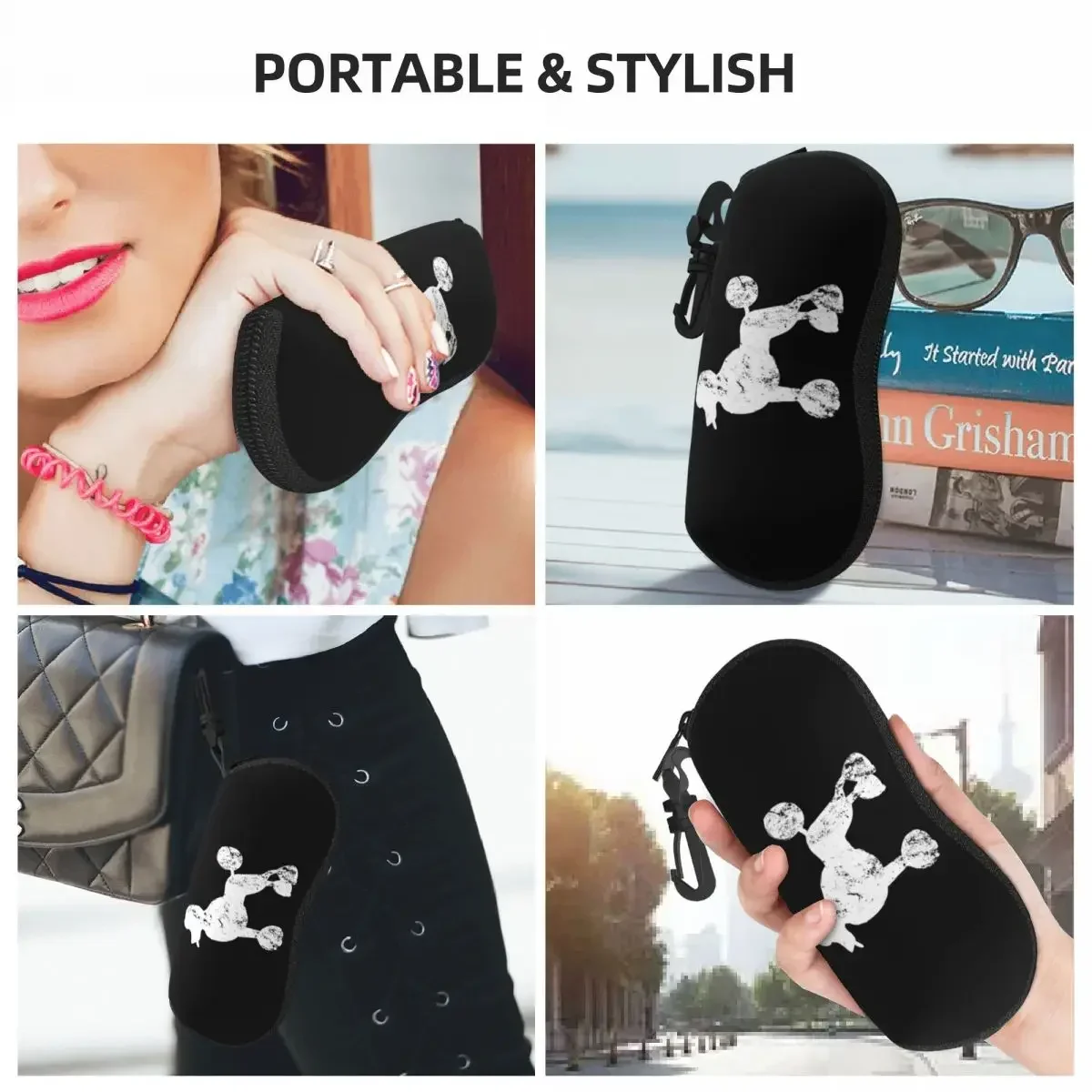 Poodle Dog Shell Glasses Case Protective Sunglasses Box Women Men Soft Eyeglass Bag Pouch