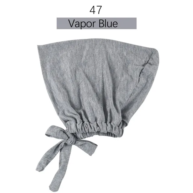 Muslim Women Elastic Tie Back Inner Hijab Caps Cotton Jersey Stretch Underscarf Modal Bonnet Headwrap Turbante Mujer 47