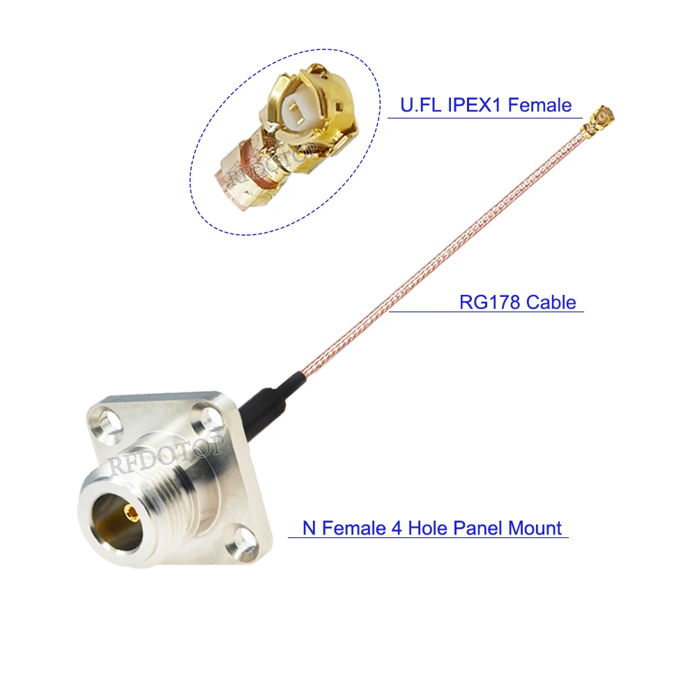 1 Stück l16 n Stecker/Buchse zu u. fl ipex1 Buchse rg178 rf Koaxialkabel für Mini-PCI-WLAN-WLAN-Antennen verlängerung Jumper