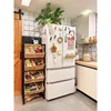 Solid wood kitchen vegetable rack fruit and vegetable snack storage rack vegetable basket rack floor multi-layer storage frame 4