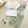 Baby Clothes Summer Girls Clothing Sets Fashion T-shirts Strap shorts 2pcs Suit Children Clothes For Bebe 2