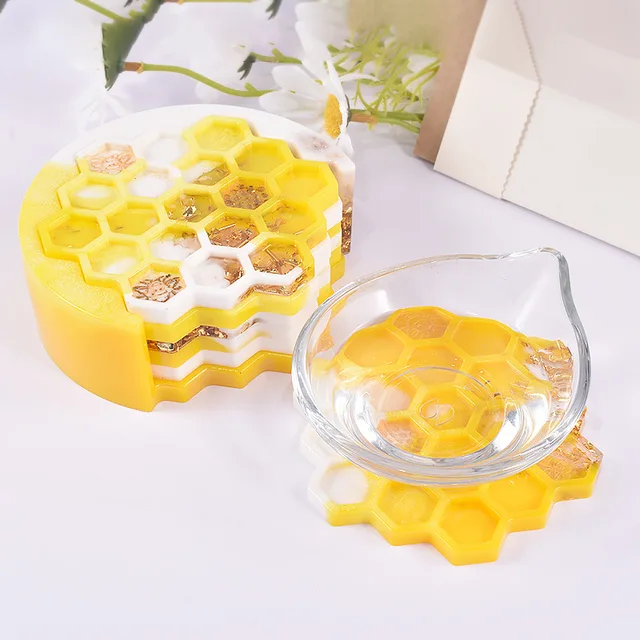  Tulsondai Honeybee Silicone Resin Mold, 4 Pieces Beehive Honey  Bee Honeycomb Drip Edging Frame, Resin Coaster Mold, Resin Silicone Kit  Bundle Clearance with Storage Box Mold, Home Decoration : Arts, Crafts